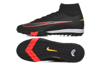 Nike Air Zoom Mercurial Superfly 10 Elite TF Artificial Turf Soccer Shoes - Black/Fiery Red/Sunshine Yellow