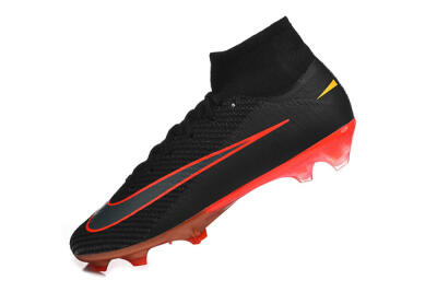 Nike Air Zoom Mercurial Superfly 10 Elite FG Firm Ground Soccer Cleats - Black/Fiery Red/Golden Yellow