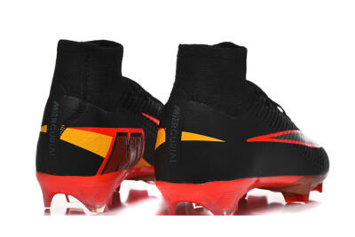 Nike Air Zoom Mercurial Superfly 10 Elite FG Firm Ground Soccer Cleats - Black/Fiery Red/Golden Yellow