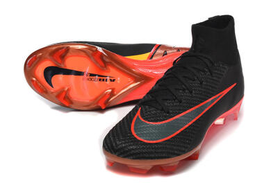 Nike Air Zoom Mercurial Superfly 10 Elite FG Firm Ground Soccer Cleats - Black/Fiery Red/Golden Yellow