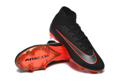 Nike Air Zoom Mercurial Superfly 10 Elite FG Firm Ground Soccer Cleats - Black/Fiery Red/Golden Yellow