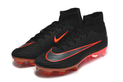 Nike Air Zoom Mercurial Superfly 10 Elite FG Firm Ground Soccer Cleats - Black/Fiery Red/Golden Yellow