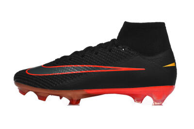 Nike Air Zoom Mercurial Superfly 10 Elite FG Firm Ground Soccer Cleats - Black/Fiery Red/Golden Yellow