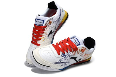 Joma Top Flex IC Indoor & Futsal Soccer Shoes - White/Fiery Red/Sapphire Blue