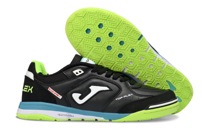 Joma Top Flex IC Indoor & Futsal Soccer Shoes - Black/Lime Green/Blue Lagoon