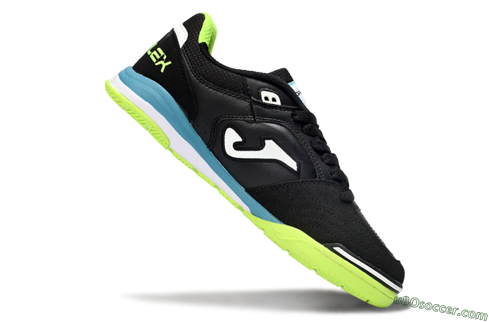 Joma Top Flex IC Indoor & Futsal Soccer Shoes - Black/Lime Green/Blue Lagoon 4