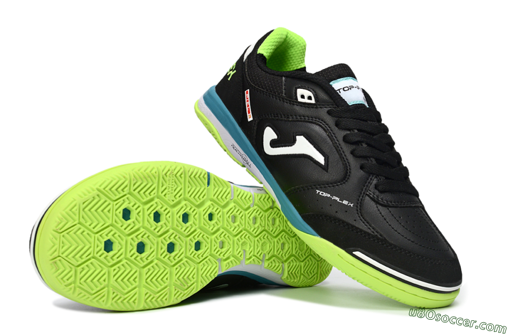 Joma Top Flex IC Indoor & Futsal Soccer Shoes - Black/Lime Green/Blue Lagoon 0