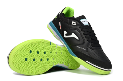 Joma Top Flex IC Indoor & Futsal Soccer Shoes - Black/Lime Green/Blue Lagoon
