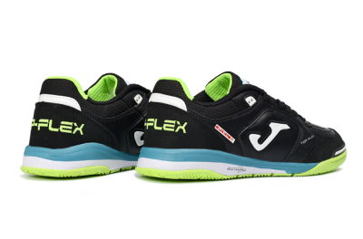 Joma Top Flex IC Indoor & Futsal Soccer Shoes - Black/Lime Green/Blue Lagoon
