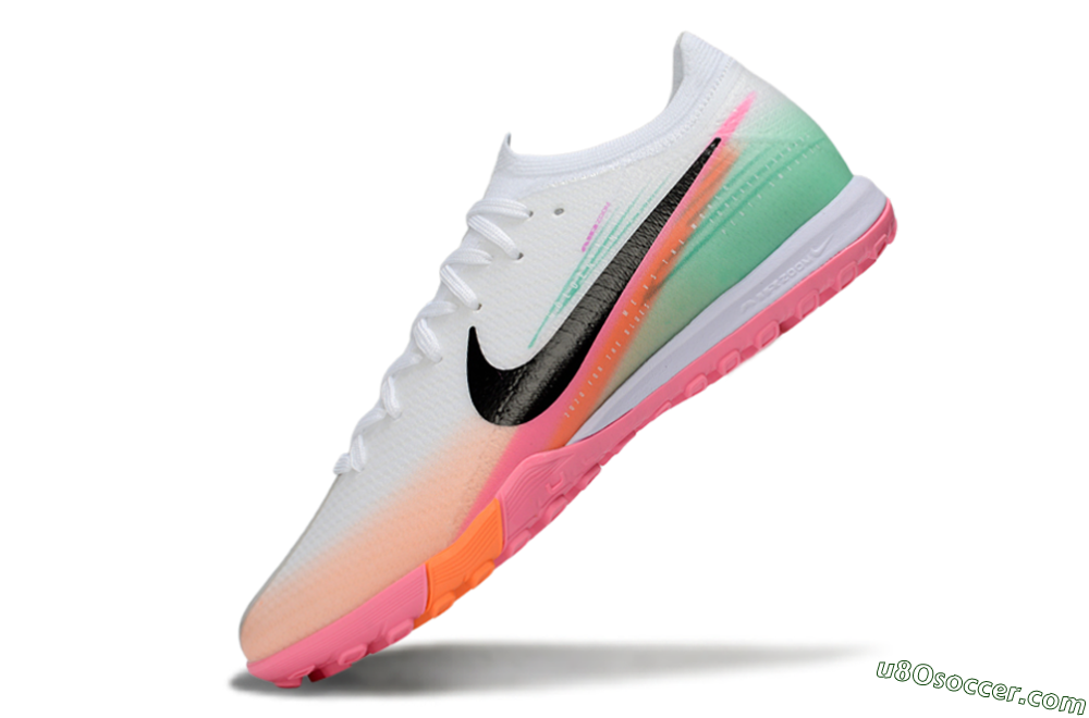 Nike Air Zoom Mercurial Vapor 16 Elite TF Artificial Turf Soccer Shoes - White/Coral Pink/Mint Green 5