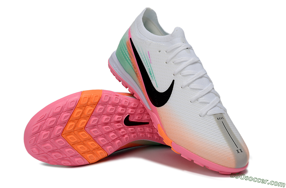 Nike Air Zoom Mercurial Vapor 16 Elite TF Artificial Turf Soccer Shoes - White/Coral Pink/Mint Green 3