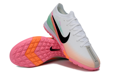 Nike Air Zoom Mercurial Vapor 16 Elite TF Artificial Turf Soccer Shoes - White/Coral Pink/Mint Green