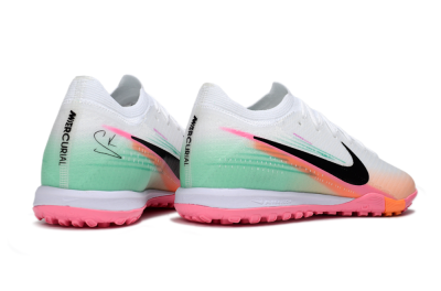 Nike Air Zoom Mercurial Vapor 16 Elite TF Artificial Turf Soccer Shoes - White/Coral Pink/Mint Green