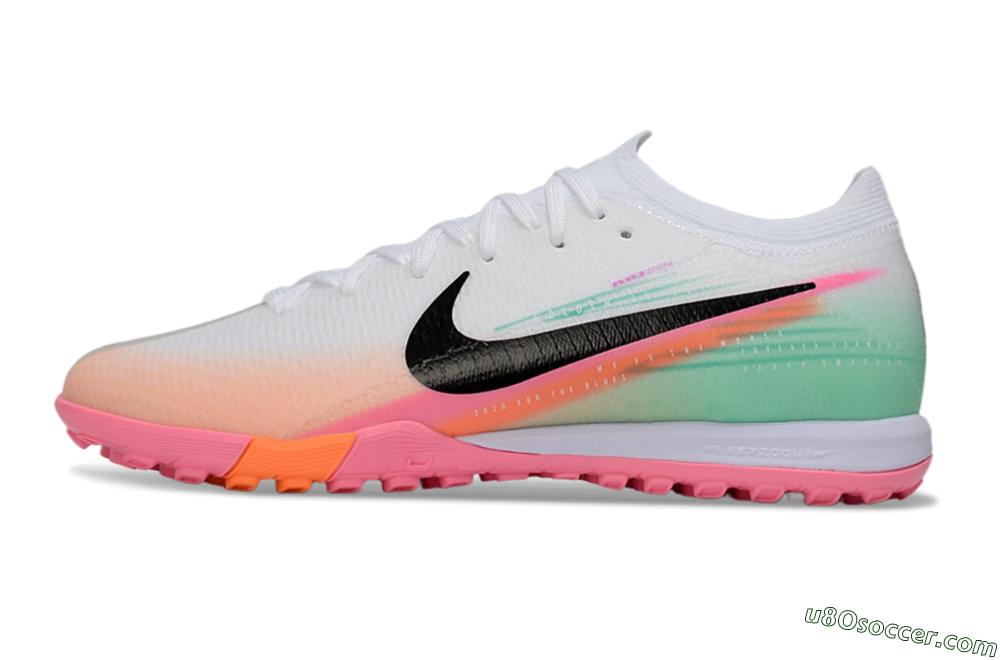 Nike Air Zoom Mercurial Vapor 16 Elite TF Artificial Turf Soccer Shoes - White/Coral Pink/Mint Green 2