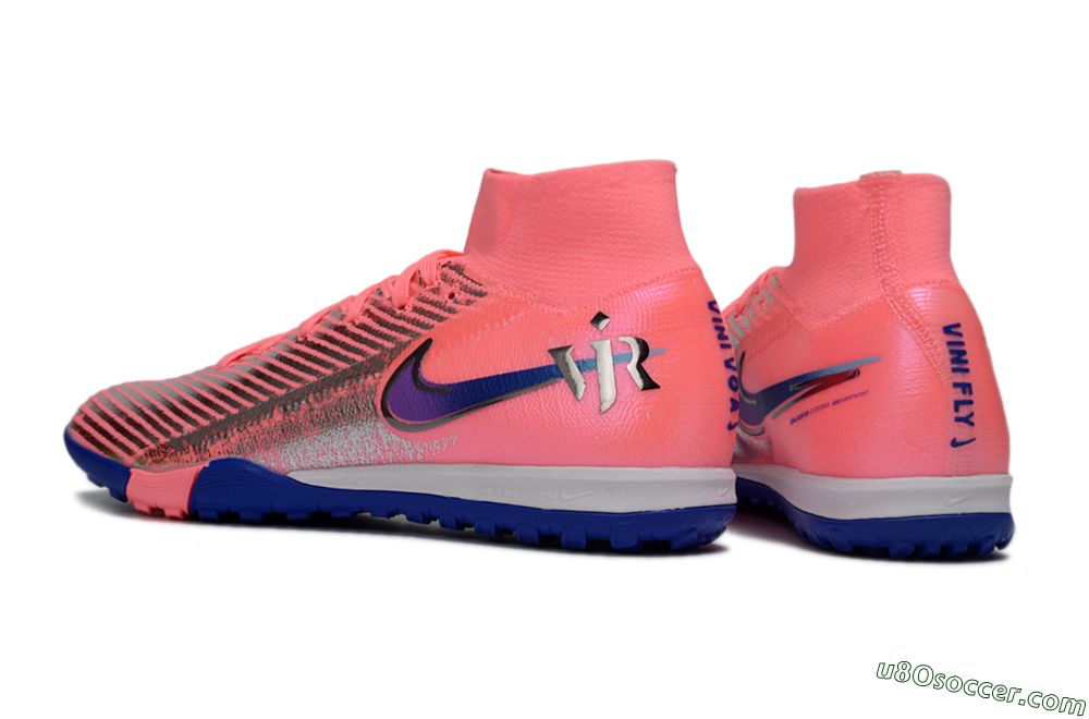 Nike Air Zoom Mercurial Superfly 10 Elite TF Artificial Turf Soccer Shoes - Pink/Electric Pink/Deep Blue 4