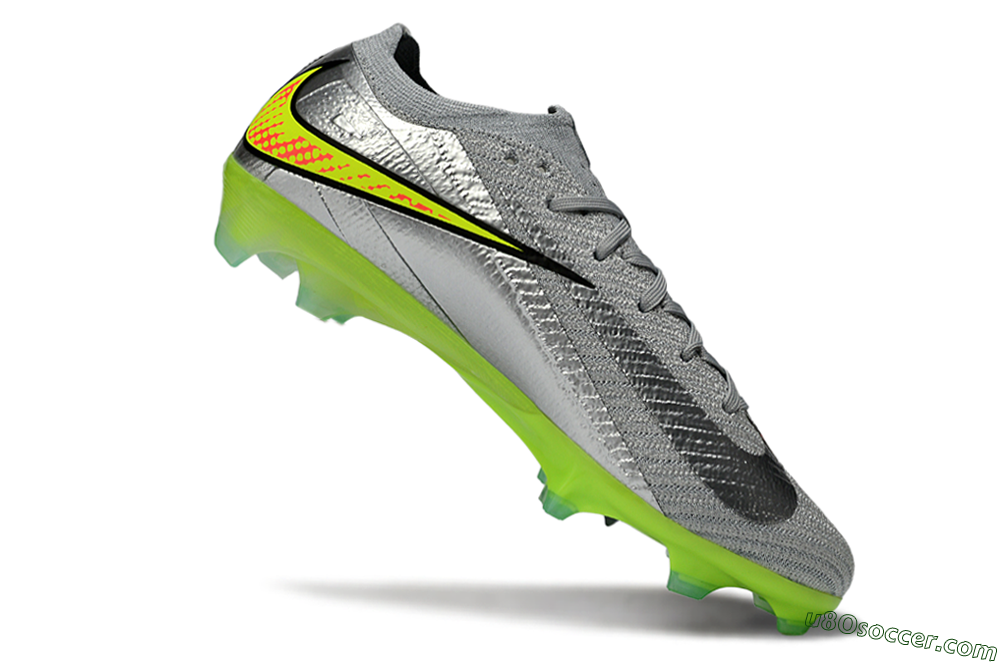 Nike Air Zoom Mercurial Vapor 16 Elite FG Firm Ground Soccer Cleats - Gray/Electric Green/Bright Red 4