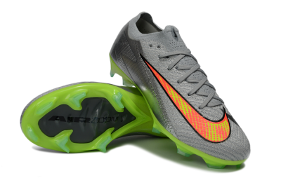 Nike Air Zoom Mercurial Vapor 16 Elite FG Firm Ground Soccer Cleats - Gray/Electric Green/Bright Red