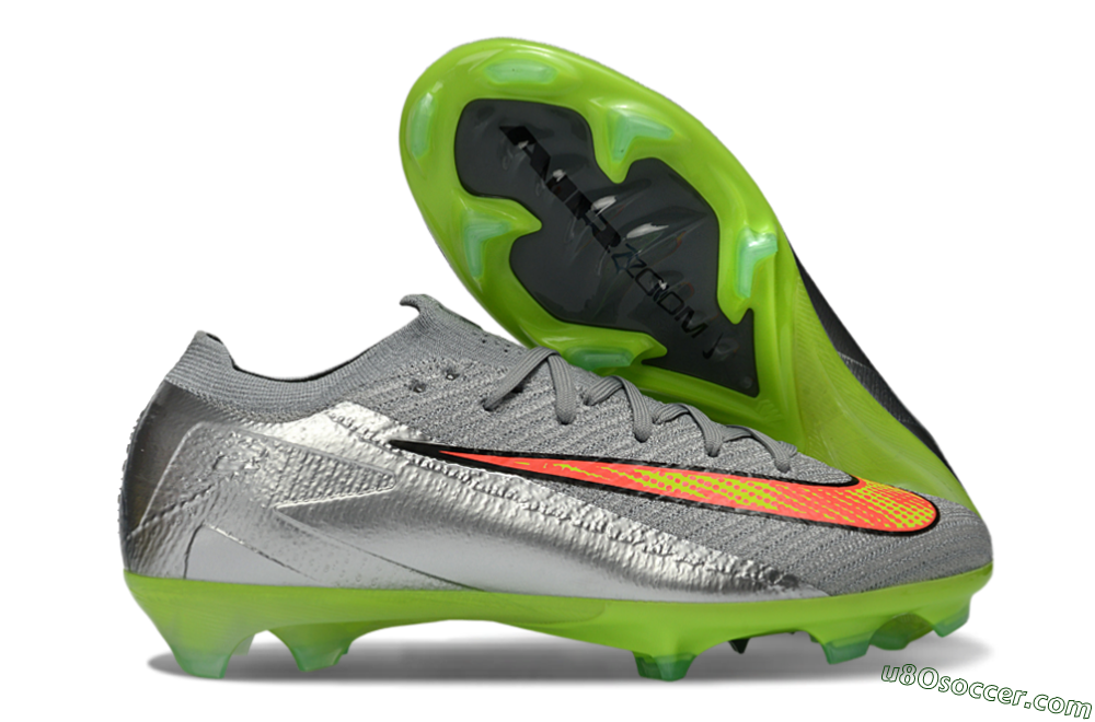Nike Air Zoom Mercurial Vapor 16 Elite FG Firm Ground Soccer Cleats - Gray/Electric Green/Bright Red 1