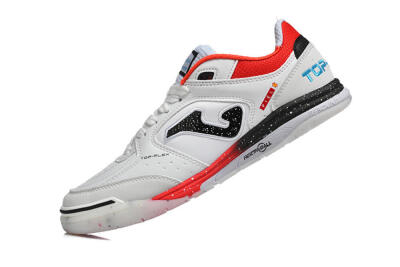 Joma Top Flex IC Indoor & Futsal Soccer Shoes - White/Electric Red/Black