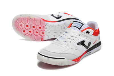 Joma Top Flex IC Indoor & Futsal Soccer Shoes - White/Electric Red/Black