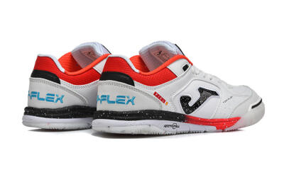 Joma Top Flex IC Indoor & Futsal Soccer Shoes - White/Electric Red/Black