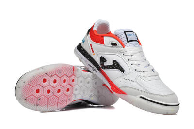 Joma Top Flex IC Indoor & Futsal Soccer Shoes - White/Electric Red/Black