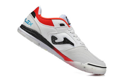 Joma Top Flex IC Indoor & Futsal Soccer Shoes - White/Electric Red/Black