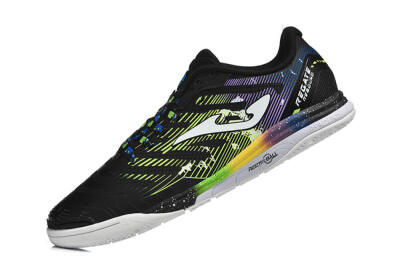 Joma Top Flex IC Indoor & Futsal Soccer Shoes - Black/Lime Green/Rainbow Gradient