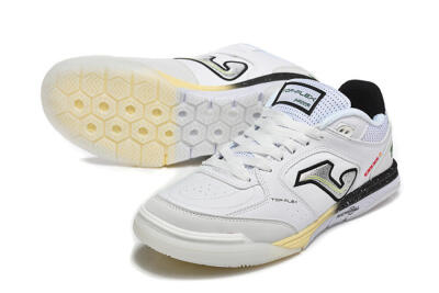 Joma Top Flex IC Indoor & Futsal Soccer Shoes - White/Electric Green/Jet Black