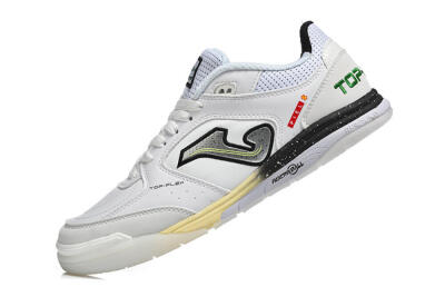 Joma Top Flex IC Indoor & Futsal Soccer Shoes - White/Electric Green/Jet Black