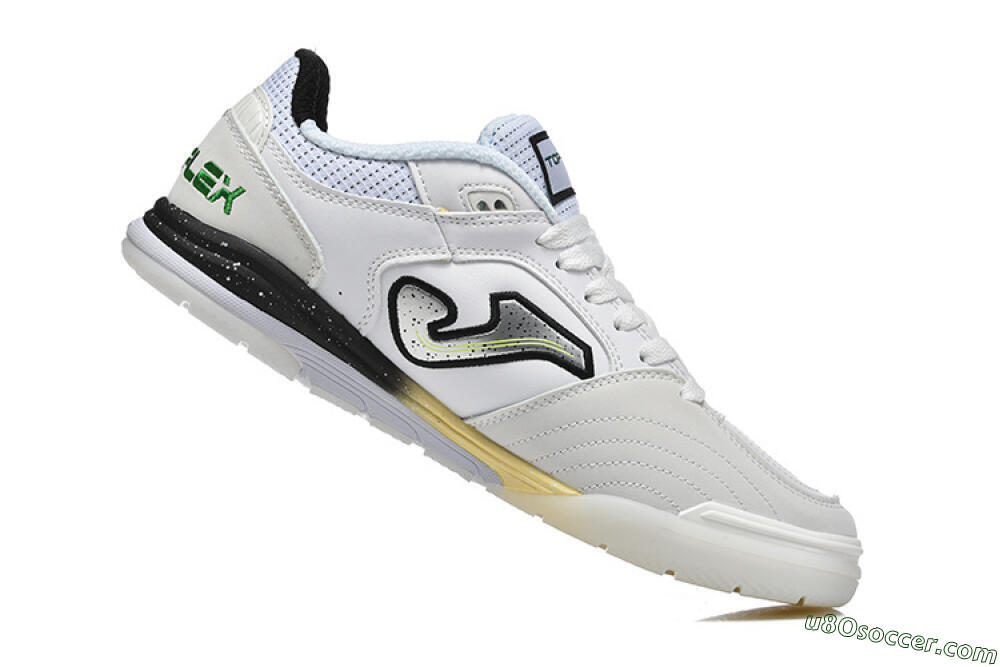 Joma Top Flex IC Indoor & Futsal Soccer Shoes - White/Electric Green/Jet Black 7