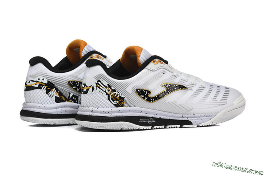 Joma Top Flex IC Indoor & Futsal Soccer Shoes - White/Bold Yellow/Black 9