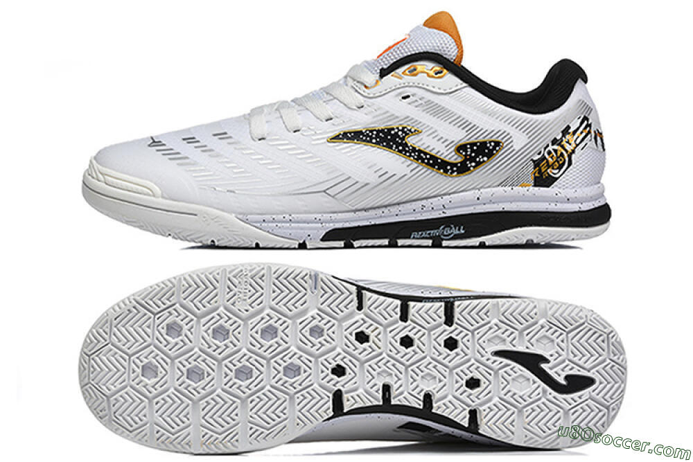 Joma Top Flex IC Indoor & Futsal Soccer Shoes - White/Bold Yellow/Black 0