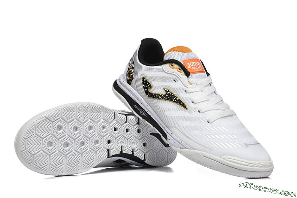 Joma Top Flex IC Indoor & Futsal Soccer Shoes - White/Bold Yellow/Black 4