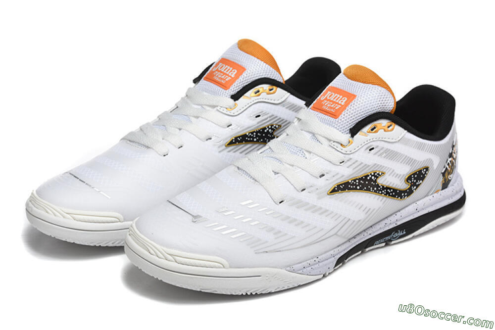 Joma Top Flex IC Indoor & Futsal Soccer Shoes - White/Bold Yellow/Black 5