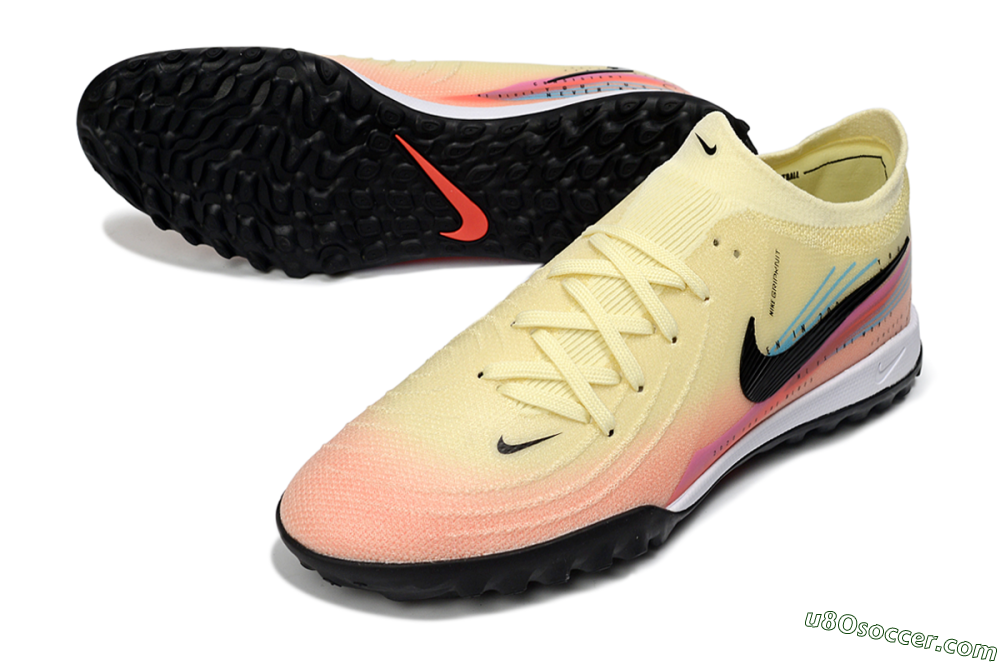 Nike Phantom GX 2 Elite TF Artificial Turf Soccer Shoes - Yellow/Sunset Orange/Pink Lemonade 3