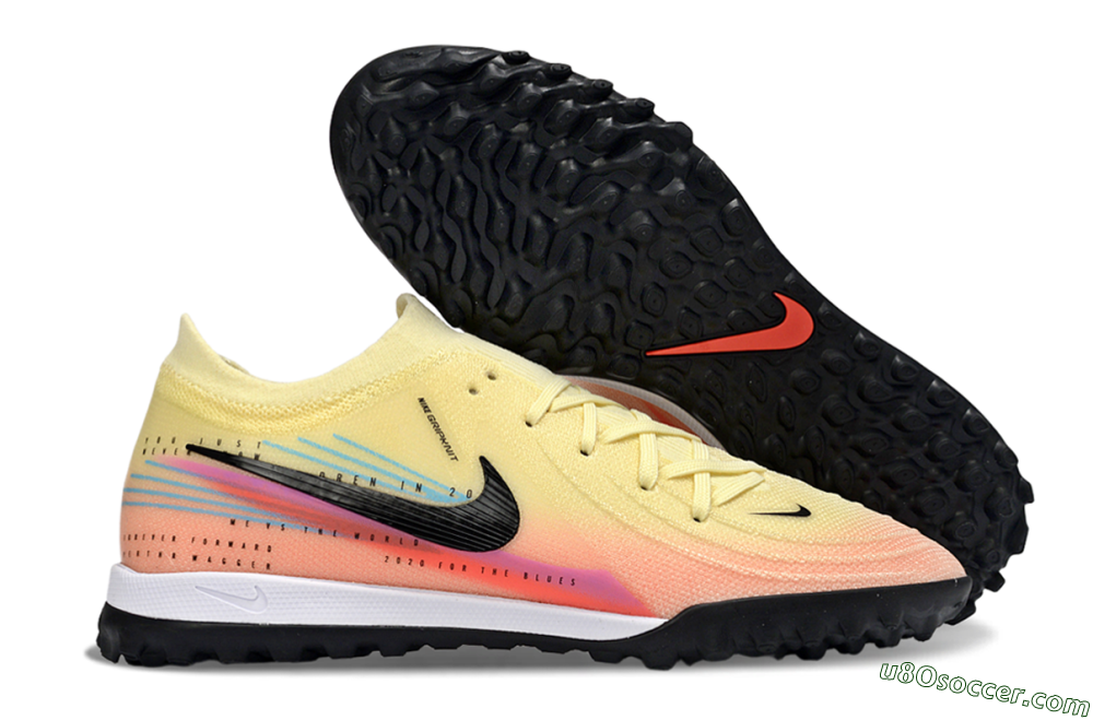 Nike Phantom GX 2 Elite TF Artificial Turf Soccer Shoes - Yellow/Sunset Orange/Pink Lemonade 1