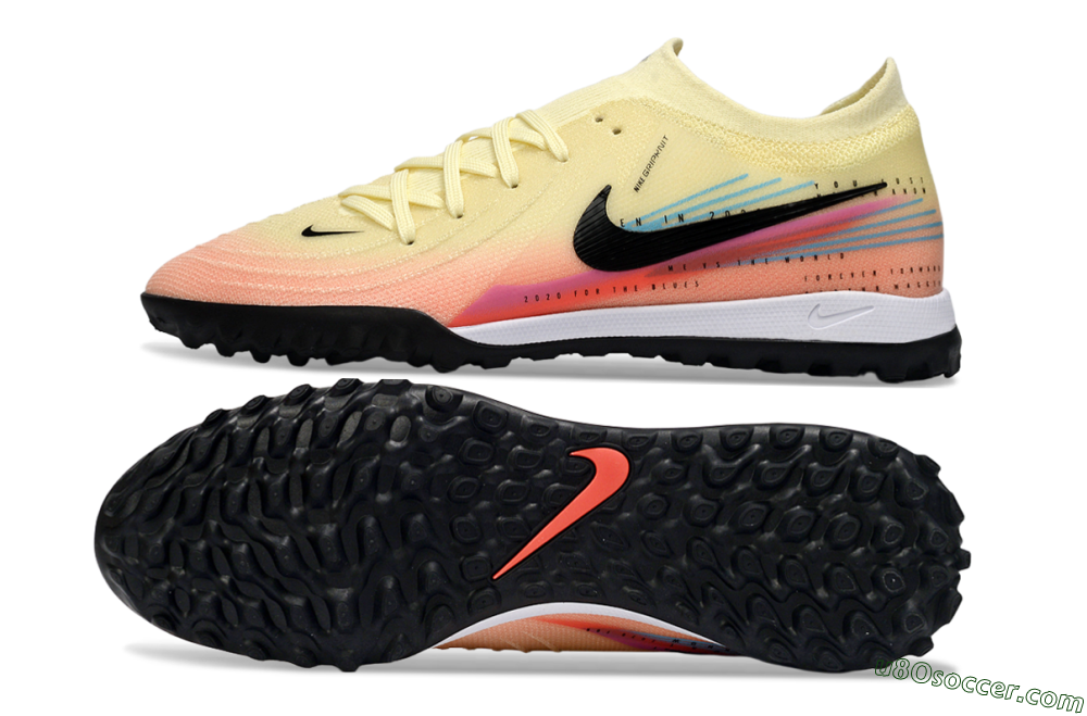 Nike Phantom GX 2 Elite TF Artificial Turf Soccer Shoes - Yellow/Sunset Orange/Pink Lemonade 0