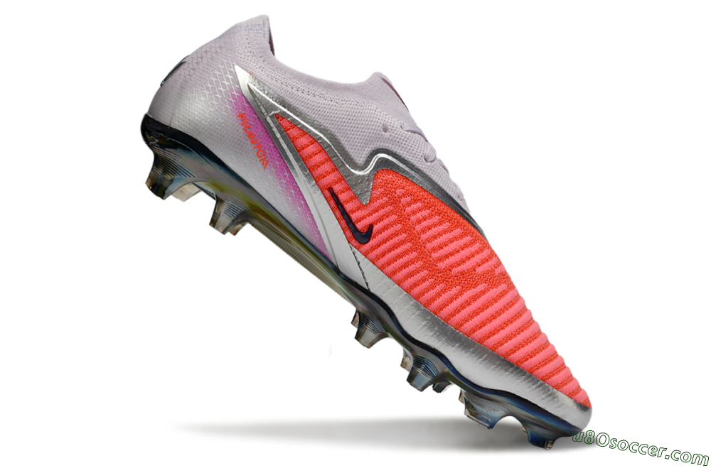 Nike Phantom 6 Low Elite FG Firm Ground Soccer Cleats - Red/Bright Coral/Steel Gray 4