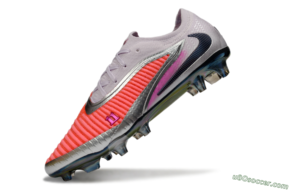 Nike Phantom 6 Low Elite FG Firm Ground Soccer Cleats - Red/Bright Coral/Steel Gray 5