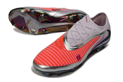 Nike Phantom 6 Low Elite FG Firm Ground Soccer Cleats - Red/Bright Coral/Steel Gray