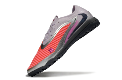 Nike Phantom 6 Low Elite TF Artificial Turf Soccer Shoes - Pink/Vibrant Coral/Metallic Silver