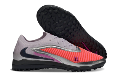 Nike Phantom 6 Low Elite TF Artificial Turf Soccer Shoes - Pink/Vibrant Coral/Metallic Silver
