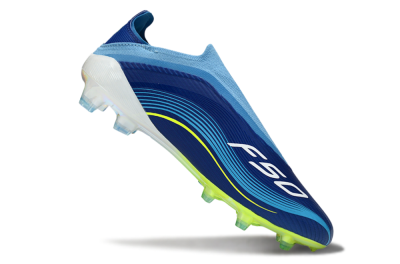 Messi x Adidas F50 Elite Laceless FG Firm Ground Soccer Cleats - Blue/Electric Blue/Lime Green