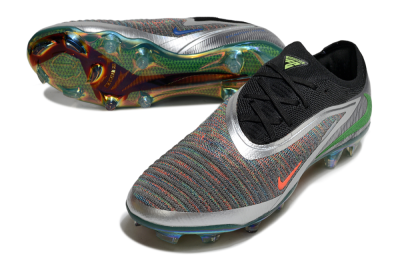 Nike Phantom 6 Low Elite FG Firm Ground Soccer Cleats - Black/Neon Green/Fiery Orange