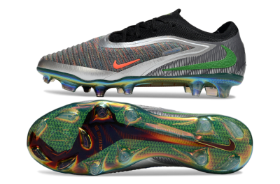 Nike Phantom 6 Low Elite FG Firm Ground Soccer Cleats - Black/Neon Green/Fiery Orange