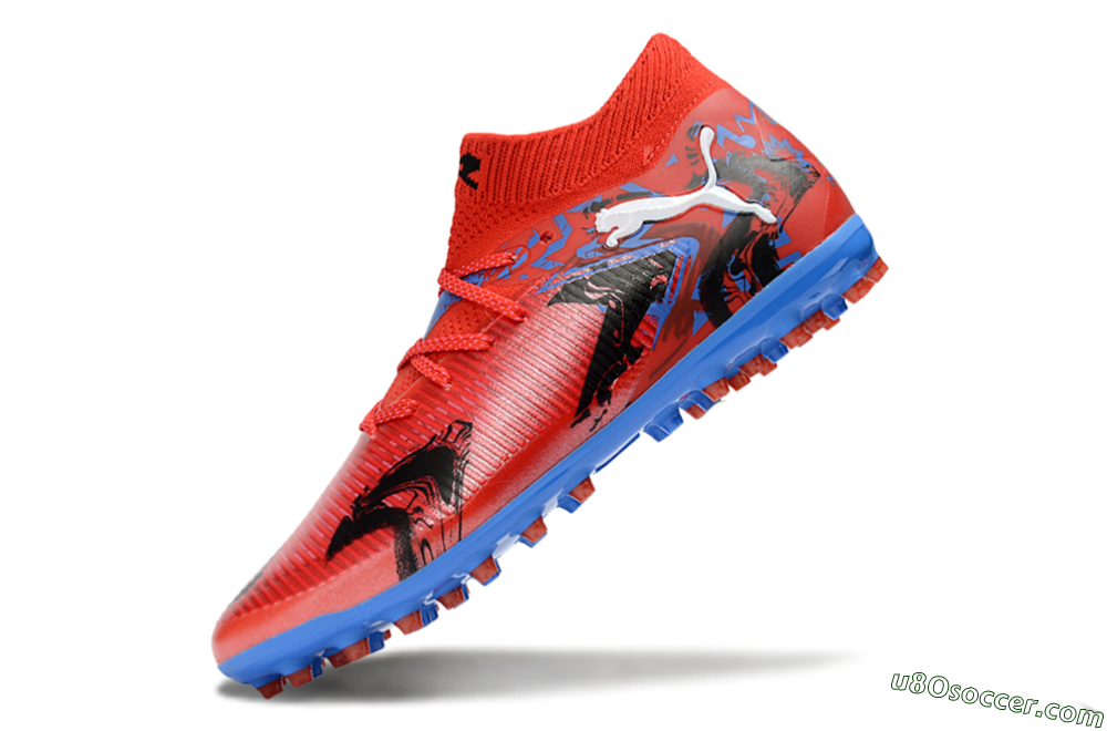 Puma Future 8 Ultimate MG Multi Ground Soccer Cleats - Red/Electric Blue/Fiery Red 5