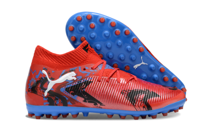 Puma Future 8 Ultimate MG Multi Ground Soccer Cleats - Red/Electric Blue/Fiery Red