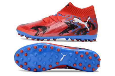 Puma Future 8 Ultimate MG Multi Ground Soccer Cleats - Red/Electric Blue/Fiery Red