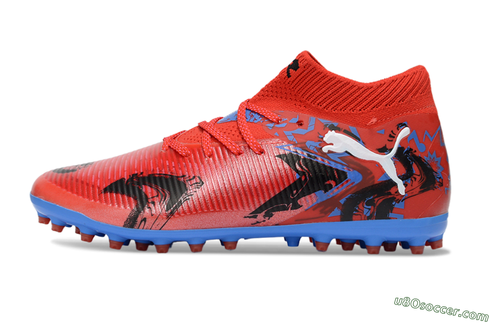 Puma Future 8 Ultimate MG Multi Ground Soccer Cleats - Red/Electric Blue/Fiery Red 2